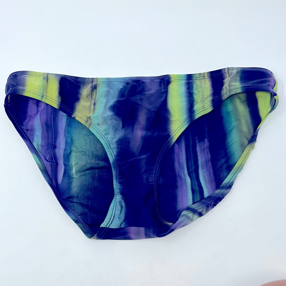 Victoria’s Secret Purple Green Tye Dye Bikini Swim Bottoms Size Large